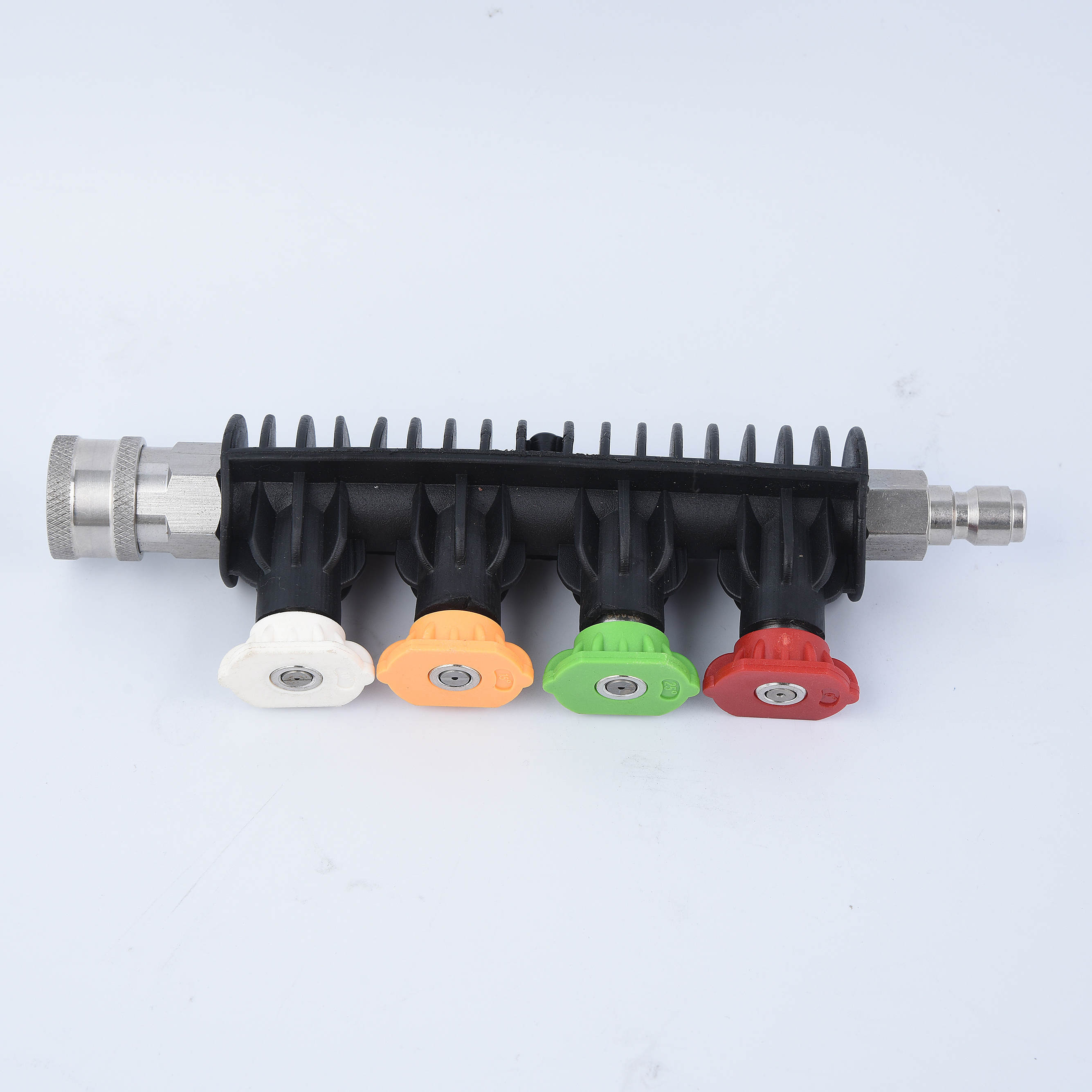 Quick Connect rostfritt stål lans med munstyckshållare och 4 tryckbricka munstycken